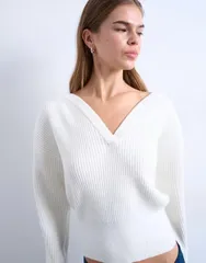 トップショップ レディース アウター ニット・セーター ウエストマーク Topshop knit sweetheart neck cinched waist sweater IVORY アイボリー