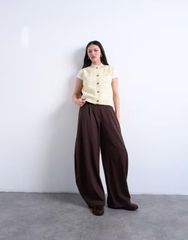 nest Robe 畔編みニットボタンベスト ネストローブ カシミヤ 25aw