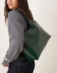 エイソス レディース バッグ ASOS DESIGN scoop arm tote bag in dark GREEN グリーンのサムネイル