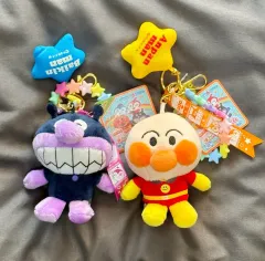 新品) セガトイズ アンパンマン/ばいきんまん ぬいぐるみキーホルダー 2種セット
