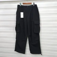 未使用品 ZARA ザラ ブラック ワイド カーゴパンツ - M
