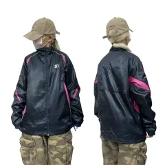 チャンピオン ネイビー 日本版 ピンク POINT オールドスクール ウィンドブレーカー オーバーサイズ トラック ジャケット L