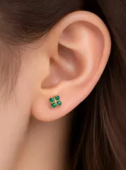 14k クローバー ピアス (カード)