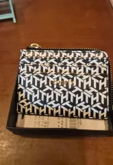 トミーヒルフィガー カードウォレット ブラック/白 モノグラム