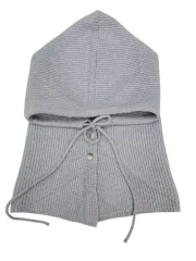 ニット フード バラクラバ グレー