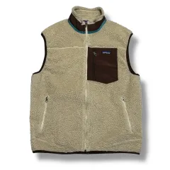 patagonia Classic レトロ-X ベージュ ブラウン フリース ベスト