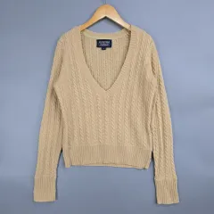 ポロ ジーンズ Polo ケーブル Vネック ニット S