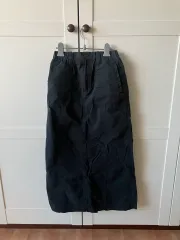 海外 ヴィンテージ チャコール ウエスト後ろゴム ロング丈スカート xs