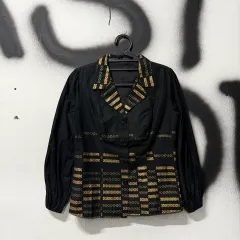 ヴィンテージ ゴールド デザインテープ パフスリーブ コットン Single ジャケット