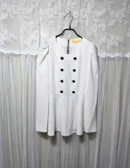 エゴイスト アイボリー ダブル ボタン ペプラム ブラウス