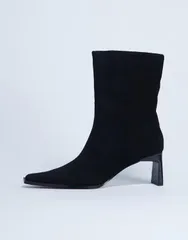 トップショップ レディース シューズ ブーツ・レインブーツ スエード アンクル ヒール Topshop Nadie chisel toe heeled ankle bootsuede Black ブラのサムネイル