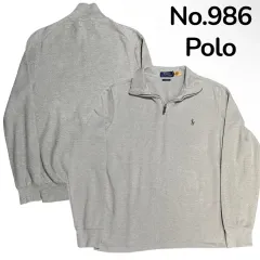 ポロ新モデル QRタブ ピマコットン ニット ハーフジップ スウェット M
