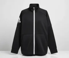 アディダス レディース ジャージ 起毛 ジップアップ ブラック