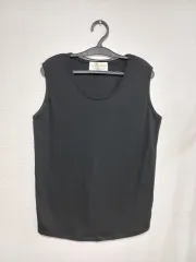 オーバーサイズ 起毛 ノースリーブ Tシャツ ブラック