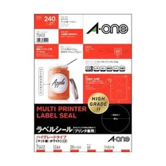 （まとめ）エーワン ラベルシール[プリンタ兼用]ハイグレードタイプ マット紙・ホワイト A4 12面 丸型60mm 75412 1冊（20シート）〔×10セット〕
