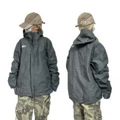 ノースフェイス グレー ゴープコア フード ウィンドブレーカー ジャケット L