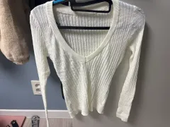 Vネック ゴージ ニット 白 カラー 出品