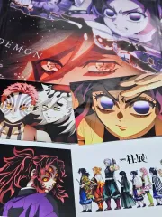 新品) 鬼滅の刃 妓夫太郎 しのぶ A3ポスター + はがき4種