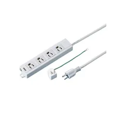 (まとめ) TANOSEE OAタップ 抜け止め 通電ランプ・マグネット付 3P・4個口 3.0m 1個 〔×5セット〕