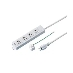 (まとめ) TANOSEE OAタップ 抜け止め 通電ランプ・マグネット付 3P・4個口 1.0m 1個 〔×5セット〕