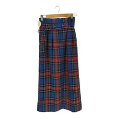 ミラオーウェン Mila Owen チェック ハイウエスト台形タックロングスカート レディース  0