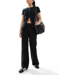 コットンオン レディース ボトムス カジュアルパンツ ローライズ Cotton Lola low rise suit pants Black ブラック
