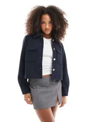 オンリー レディース アウター ジャケット・ブルゾン ジャケット ONLY button detail jacket Night Sky ネイビー