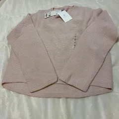 【新品タグ付】ユニクロ コットンニット ピンク Sサイズ クルーネック シンプル 春ニット