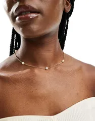 ピーシーズ レディース アクセサリー ネックレス・チョーカー・ペンダントトップ レース Pieces pearl and ball necklace GOLD ゴールド