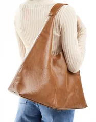 エイソス レディース バッグ トートバッグ ASOS DESIGN large scoop tote bag TAN タンのサムネイル