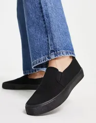 エイソス レディース シューズ スニーカー ASOS DESIGN Dotty slip on sneakers Black ブラックのサムネイル