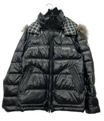 バーバリーブラックレーベル ダウンジャケット フード ファー ベスト付き ノバチェック柄 D1F25-425-09 メンズ SIZE LL (XL) BURBERRY BLACK LABEL