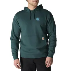 カーハート メンズ トップス シャツ トール ロゴ パーカー Carhartt 107064 Big and Tall Force Logo Hoodie Factory Seconds Greenstone