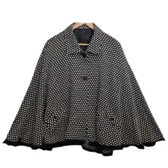 ブラック ドット ニット ケープ / ジャケット / コート F アクリル ブレンド