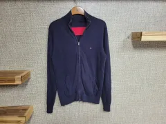 M 95サイズ Tommy Hilfiger トミーヒルフィガー リバーシブル ジップアップ ニット ジャケット ヴィンテージ アメカジ