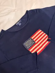 RL ポロ ラルフローレン 星条旗 ニット ネイビー