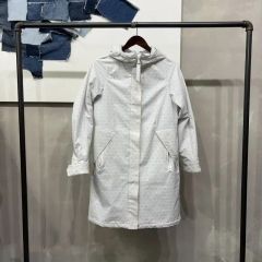 (85) Calvin Klein カルバン・クライン CK レディース フード ウィンドブレーカー パデッド ロング コート