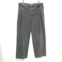 レディース デニム タック ワイド パンツ L_M1889