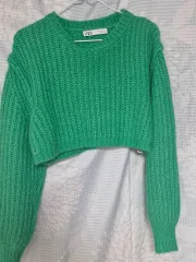 ザラ クロップド ニット グリーン