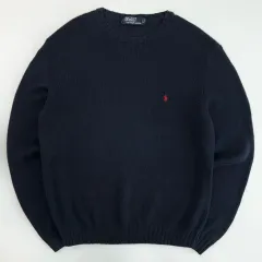 Polo ポロ ラルフローレン 90s 刺繍 コットン ネイビー ニット