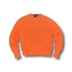 S ポロ ラルフローレン 80s ヴィンテージ オレンジ ニット セーター