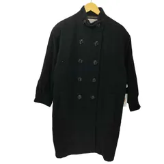 イヴサンローラン Yves Saint Laurent 90s OLD ウール100 ダブルブレスト スタンドカラー コート  レディース import：M 