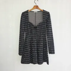 ZARA ザラ ブラック CHECK フレア ONE PIECE レディース