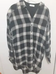 この服を着て写真を撮ったら、元彼から連絡が来た 솔레지아 CHECK シャツ 黒 Tシャツ セット