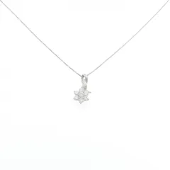 K18WG フラワー ダイヤモンド ネックレス 0.50CT