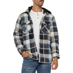 クイックシルバー メンズ アウター ジャケット・ブルゾン シャツ フリース Quiksilver Hooded Fleece SnapFront Shirt Jacket Ironのサムネイル