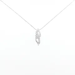 K18WG フラワー ダイヤモンド ネックレス 0.50CT