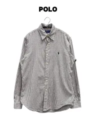 (S) POLO RALPH LAUREN(ポロラルフローレン) シャツ チェック柄 白/ブラウン