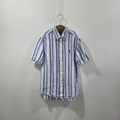 ポロラルフローレン キッズ ボタンダウン ストライプ リネン 半袖 シャツ M/10/12