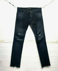 新品/ザラ ブラックジーン 32-34 ヴィンテージ ストレッチデニム